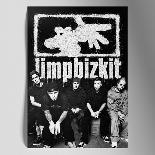 Limp bizkit poster black white - limp,
