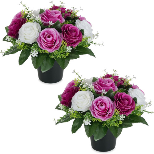 Artificial grave flowers - flowers, pots