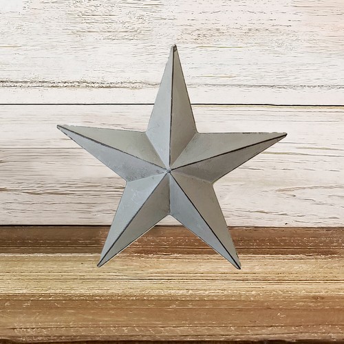 Grey metal barn - star, 20cm