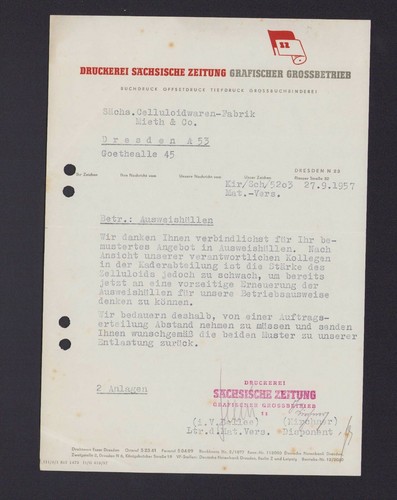 Dresden letter 1957 printing - dresden,,