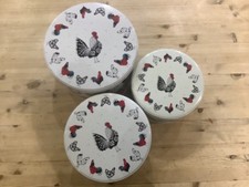 Rooster set of 3 tins by