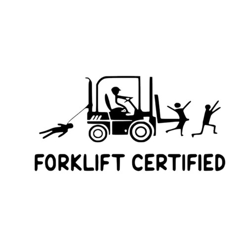 Forklift certified vinyl decal - certified,