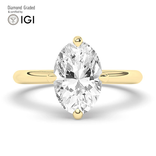 Oval diamond engagement ring - oval,