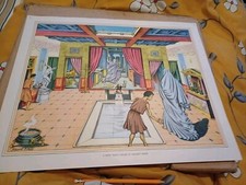  Vintage 1950s  Macmillan School Educational print poster Rich Man's House Rome 