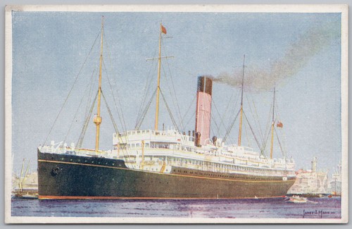 Bibby line shipping postcard - line,
