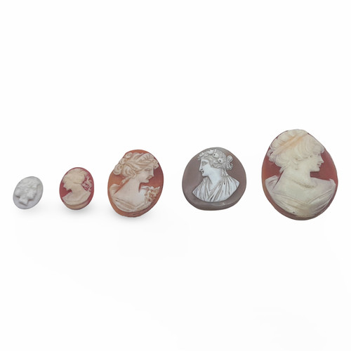 Antique five cameos - set, of