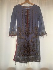 Purple/red Georgette Salwar kameez/Sharara Pants