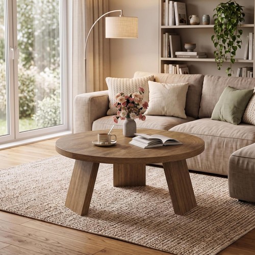 Wood round coffee table for - round,