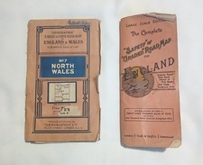 2 old road maps - North Wales