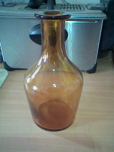 Old amber bottle - old,