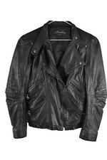 ZARA WOMAN Black Leather Jacket size XS Womens Full Zip Biker