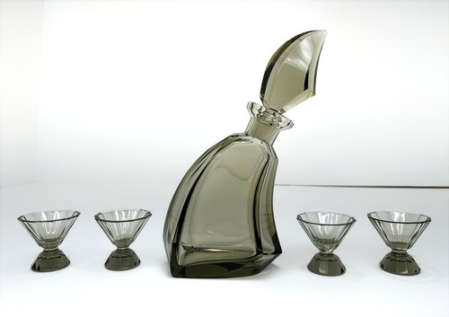Czech art deco smoked crystal - art,