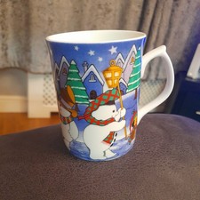 Fenton China Company,  Coffee Mug, Christmas Snowman Off Carol Singing.