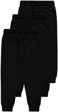 3 Pack Boys Black Joggers