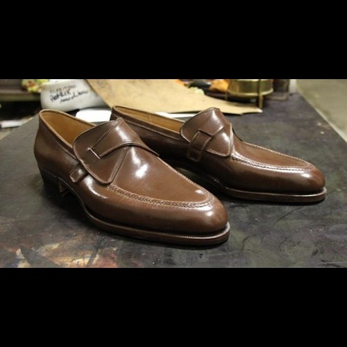 Handmade brown calf leather - calf,