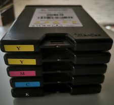 Memjet ink cartridges for the Afinia L801 color label printer, used, empty.