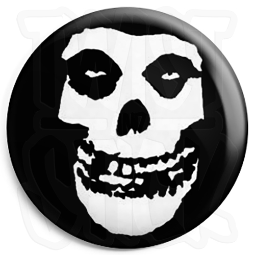 Misfits skull button badge - -,