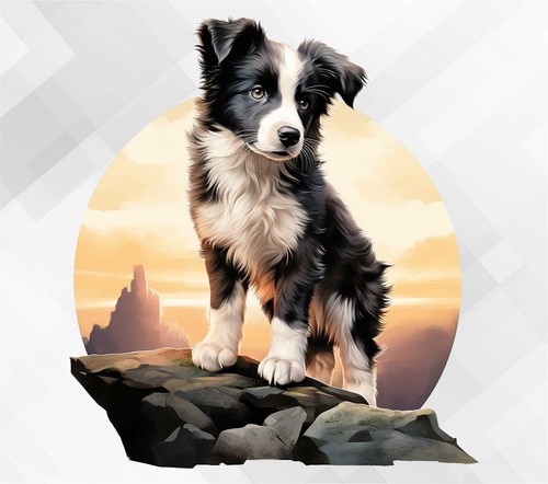 Border collie dog - dog, wall