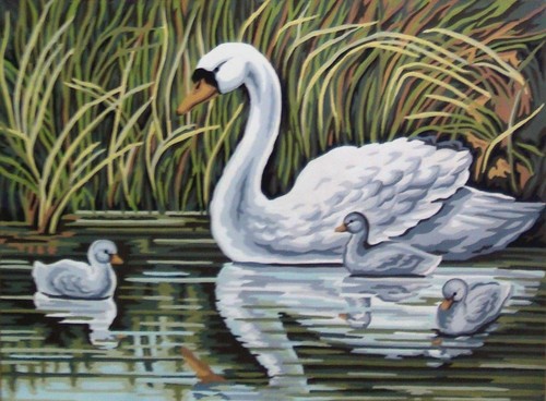 Gobelin swan cygnets - gobelin, l