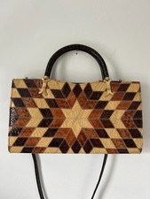 Vintage 1950s snakeskin leather handbag top handle purse shoulder bag #VD @BRI