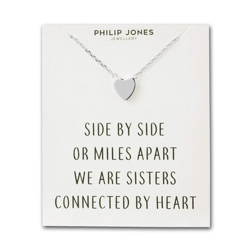 Silver plated sister heart - plated,