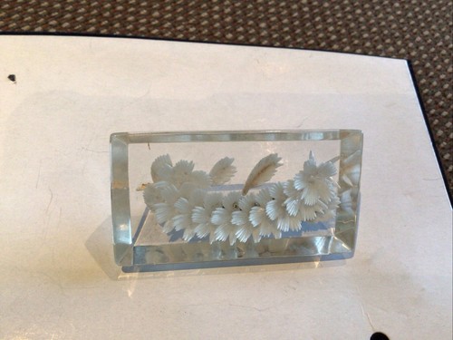 Vintage lucite reverse carved - lucite,