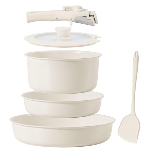 Piece white ceramic nonstick - white,