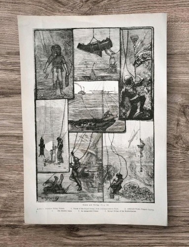 Antique 1884 deep sea divers - antique,