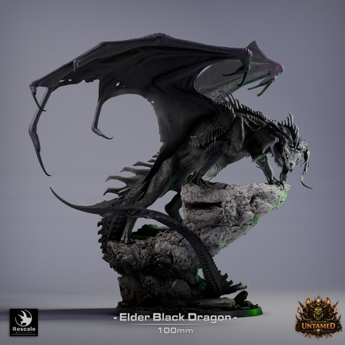 Black elder dragon large - elder, d&d