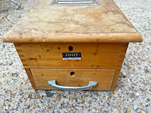 Antique adsit wooden cash - antique,
