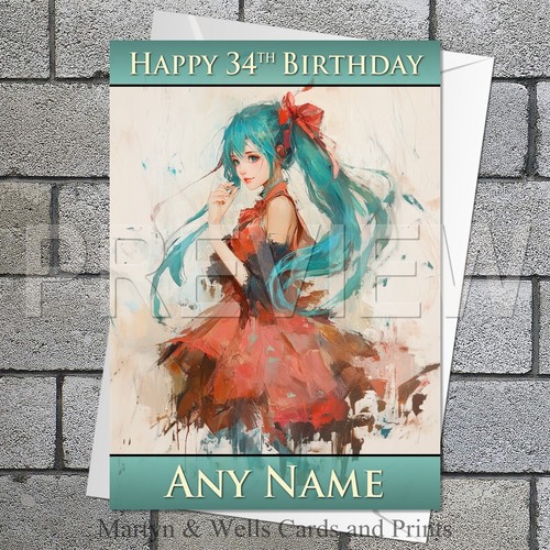 Hatsune miku birthday card - hatsune,