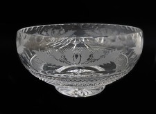 Edinburgh Scotland Crystal Cut Glass Centerpiece Bowl  in Thistle