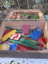 Large Vintage Job Lot of Meccano Old Pine Storage Box