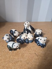 Panda Ceramic Figures X 7
