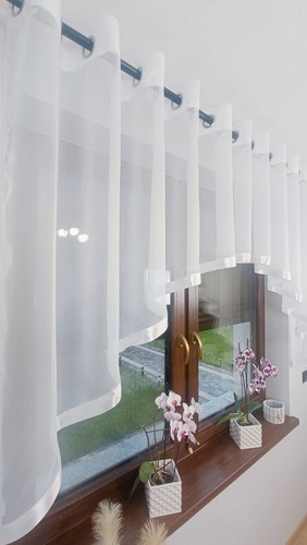 White sheer eyelet curtain - sheer,