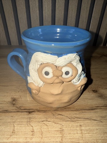 Pretty ugly pottery mug - pottery,