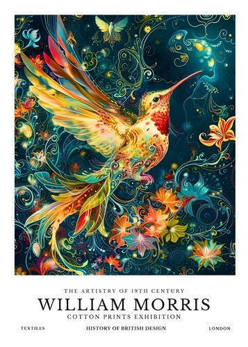 William morris size birds - a4,