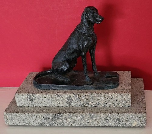 Antique cast bronze hunting - antique,