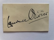 Laurence Olivier -Marathon Man - Original Small Hand Signed Autograph