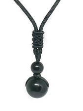 Obsidian ball pendant 16mm - obsidian,
