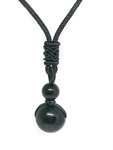 Obsidian ball pendant 16mm - pendant,