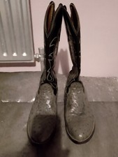 mens new cowboy boots size 9 uk (46) genuine leather and ostrich skin hand made