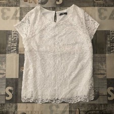BHS Uk 16 White Lace blouse