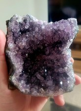 Large Natural Amethyst Druze Geode Quartz Crystal Cluster 650g W10 10x10cm
