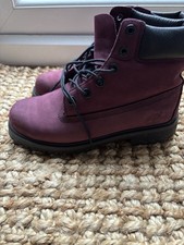 Timberland Women's Burgundy Suede Boots Size UK 5.5 Rare