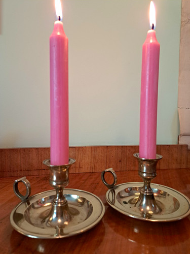 Pair vintage solid brass - pair,