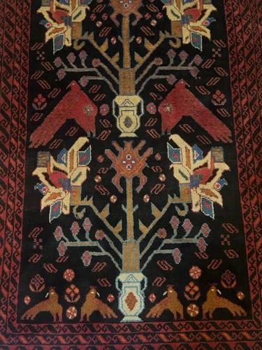 Baluchi pictorial wool rug - baluchi,