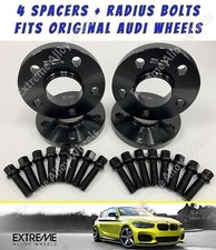 Black Alloy Wheel Spacers 15mm Fit Audi A4 B8 B9 A5 A7 Q5 Q7 Radius Original 66