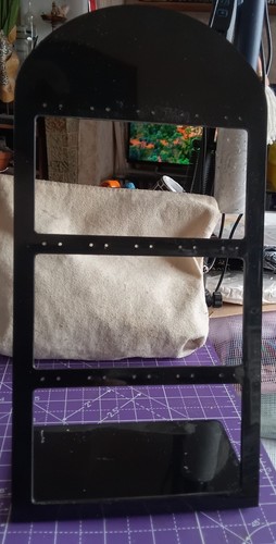 Black acrylic earring - acrylic, display