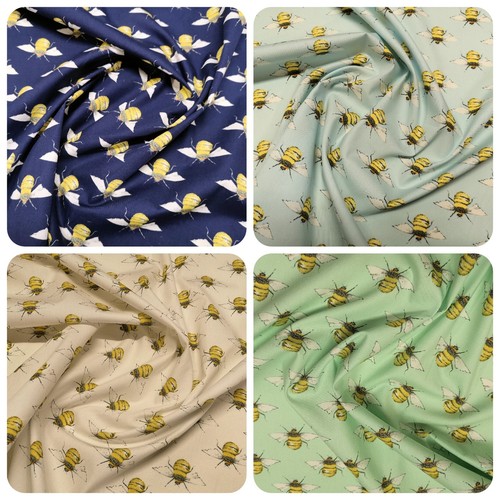 100 cotton poplin bee - poplin, print